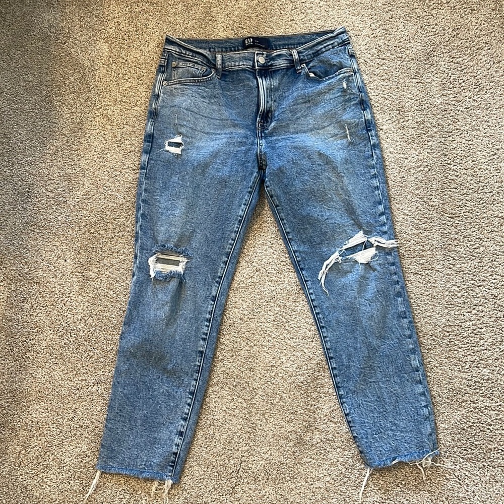 GAP Denim Ripped Girlfriend Jeans